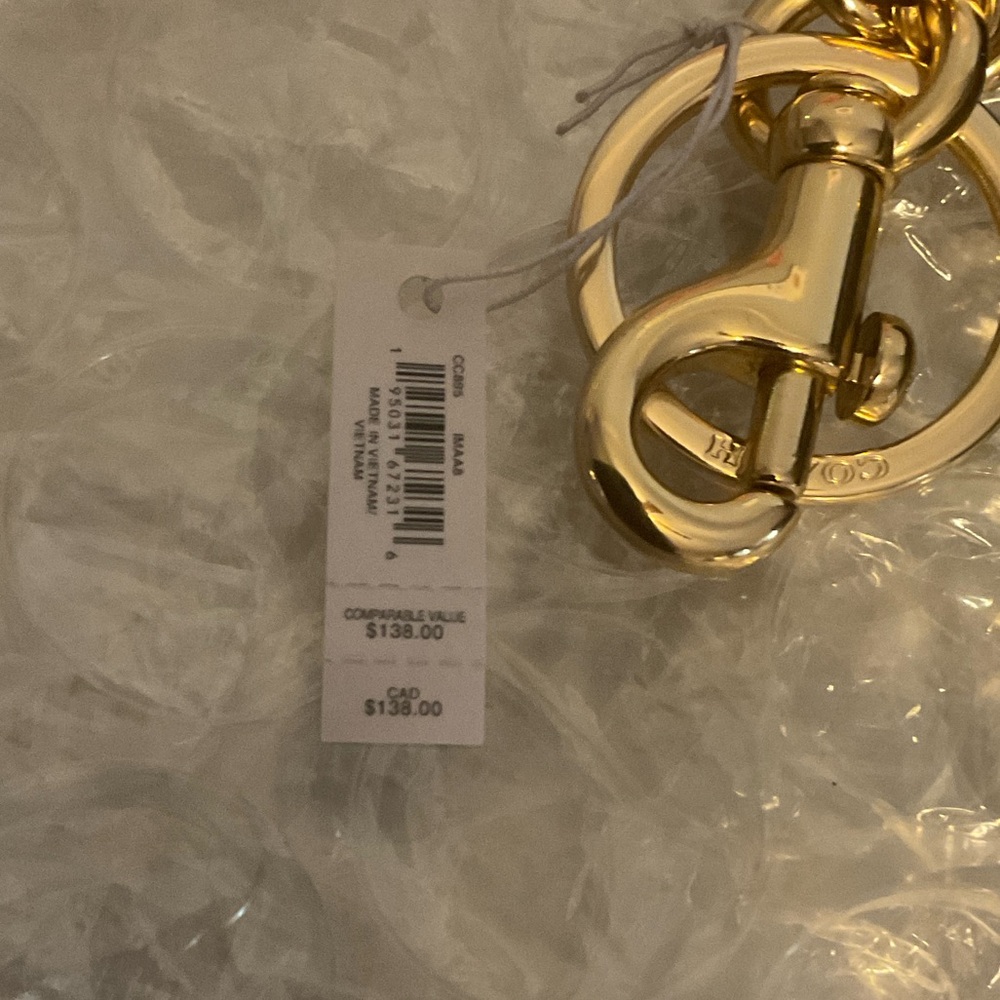 Coach Black and Brown Mini Bag with Gold Accents Bag charm NWTS - Picture 8 of 11